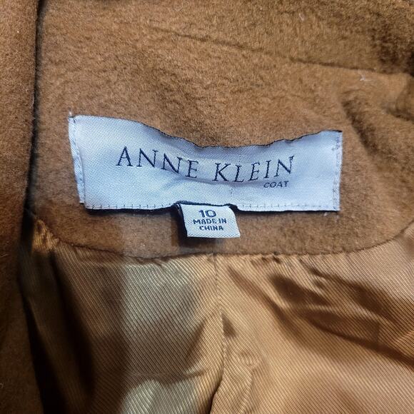 Anne Klein Wool Cashmere Brown Coat Sz 10 - Picture 3 of 6
